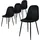 ML-Design Esszimmerstühle 4er Set Schwarz Küchenstuhl mit Samtbezug