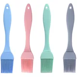 4 Stück Silikonpinsel Küche,Pastry Silikon Pinsel für Backen,Kuchenpinsel Silikon Pinsel Set,Grill Küchenpinsel,Hitzebeständig Ölpinsel Baking,für Rühren,Kochen,Grillen,Gebäck,Eingelegt(4 Farben)