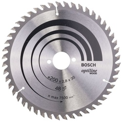 BOSCH Kreissägeblatt, Optiline Wood für Handkreissägen 48Z – 200 x 30 x 2,8 mm