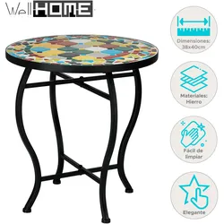 WellHome - Bistrotisch mit Mosaikdesign Ø38x40cm