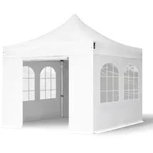 TOOLPORT Faltpavillon Professional 3x3 m mit 4 Seitenteilen - ALU Pavillon Partyzelt in weiß