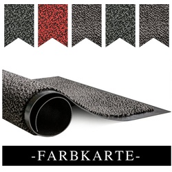 COFI 1453 Antirutschmatte Schmutzfangmatte waschbar Sauberlaufmatte Rutschfest Türmatte grau|schwarz 40x60cm
