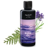 Allgäuquelle Bio Badeöl Badezusatz Nachtruhe Lavendel Zeder Mandarine (100ml). Natürlicher BIO-Badezusatz m. ätherische Öle. Bade-Essenz naturrein und biologisch.