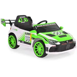 Moni Kinder Elektroauto Drift Fernbedienung 4 Motoren, Drift-Funktion, MP3, Gurt grün