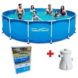 Summer Waves Frame Pool 457 x 84 cm inkl. Sandfilteranlage und Filterpumpe