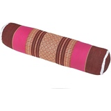 Handelsturm Thaikissen Nackenrolle 50x13 mit Füllung aus Kapok Yoga Bolster Yogakissen Rolle Feste Kissenrolle (Burgunder & pink)