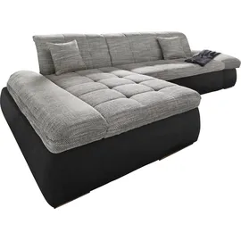 DOMO collection Eckcouch Kunstleder 3-Sitzer Schwarz