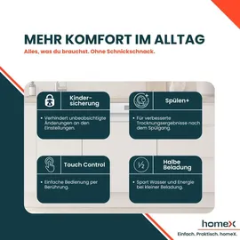 Homex DWSI601449E Einbau-Geschirrspüler (teilintegrierbar, 598 mm)