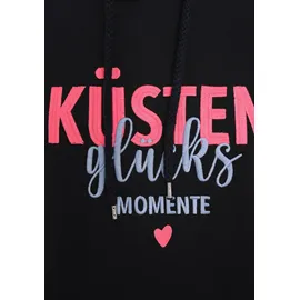 Zwillingsherz Sweatshirt gestickter Schriftzug Blau SM (S/M)
