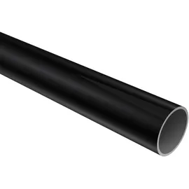 Interdeco GARDINENSTANGE Prestige Mavell 600 cm (geteilt in 3 x 200 cm), 1-läufig (ohne Ringe), 20 mm Ø Schwarz