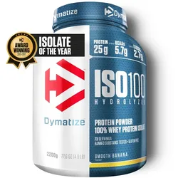 Dymatize Iso100 Hydrolyzed Isolat Protein Pulver Smooth Banane 2264g Dose