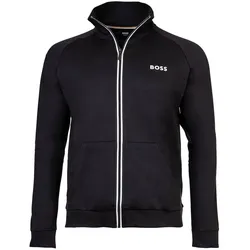 BOSS Herren Sweatjacke - Authentic Jacket Z , Zip, Stehkragen, Baumwolle Schwarz S