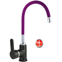 ATCO® FLAMINGO Granit schwarz Niederdruck Spültischarmatur Küchenarmatur violett