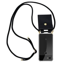 Cadorabo Hülle für Google PIXEL 3A XL Schutzhülle in Schwarz Handy Kette Silikon Kordel abnehmbares Etui