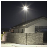 ETC Shop Straßenlaterne Straßenlampe LED Straßenbeleuchtung, IP65 Tageslichtlampe, grau, LED 50W 6850Lm 6500K, HxLxB 43,4x6,3x16,9cm