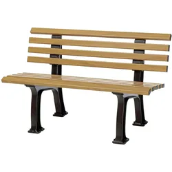 PROREGAL Gartenbank Antigua | 2-Sitzer | Holzoptik | HxBxT 74x120x54cm | UV-beständiger Kunststoff | Parkbank Sitzbank Gartenbänke  Terrasse