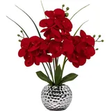 luxuskollektion Orchidee Phalaenopsis Kunstblume Höhe 49 cm Keramiktopf Rot