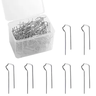 Savita 120 Stück 4,3 cm Floral U-Pins, strohblumennadeln, Krampen für Kränze Patenthaften Nadeln für Gestecke Greening Pins Plant Pin Farn Lagerung Kasten für Strohkranz Weihnachtsgesteck (Silber)