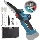 Mini Akku Kettensäge für Makita Akkus 18V(MAX 20V), Brushless Motor, Mini kettensäge mit Automatischer Öler, Handkettensäge Akku für Gartenscheren Astschere (ohne Akku, ohne Ladegerät), 6 Zoll