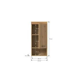 xonox.home Hängeschrank – holzfarben & Maße cm B: 37 H: 79