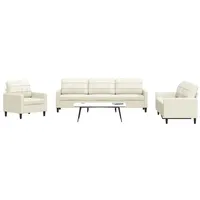 VidaXL 4-tlg. Sofagarnitur mit Kissen Creme Samt