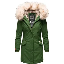 Navahoo Damen stylischer Wintermantel Winterparka mit Kunstfell-Kapuze Cristal
