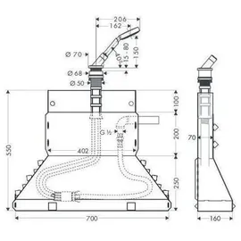 Hansgrohe Grundkörper Wannenrand-Set mit Handbrause, chrom