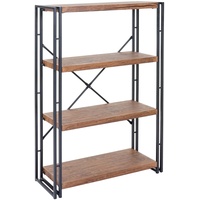 Mendler HWC-A27, Standregal Wohnregal, 121x80cm 3D-Struktur 4 Ebenen, Wildeiche-Optik