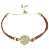 Fossil Sadie Glitz Disc Armband Leder braun JF04545710 Größe 21,60 cm