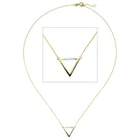 Collier JOBO Halsketten Gr. Gelbgold 585-Diamanten, L: 42cm, gelb (gelbgold 585) Damen dreieckig 585 Gold mit 5 Diamanten 42 cm