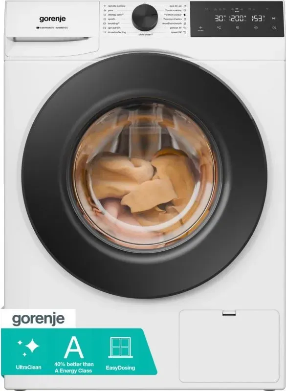 Gorenje W5G414A4P1 Frontlader-Waschmaschine – 10 kg großes Fassungsvermögen, 1400 U/min für schnelleres Trocknen, Kaltwäsche für Sommerkleidung, leise & energiesparend