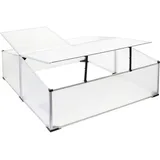 Wiltec Gewächshaus Doppel Frühbeet Alu 100x120x40cm Gewächshaus Gemüsebeet arretierbar