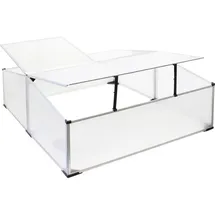 Wiltec Gewächshaus Doppel Frühbeet Alu 100x120x40cm Gewächshaus Gemüsebeet arretierbar