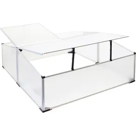 Wiltec Gewächshaus Doppel Frühbeet Alu 100x120x40cm Gewächshaus Gemüsebeet arretierbar