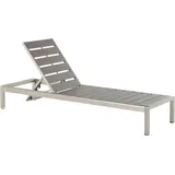 Beliani Sonnenliege 200 x 64 x 93 cm Grau