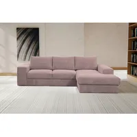 WERK2 Ecksofa Rozzana, in modischem Cord-Bezug, rosa