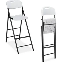 Relaxdays Barhocker 2er Set Weiß,Schwarz