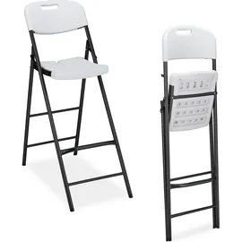 Relaxdays Barhocker 2er Set Weiß,Schwarz