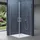 SoGood Ravenna24k Eckdusche mit Pendeltür 100 x 80 cm transparent ESG-Sicherheitsglas Duschwanne