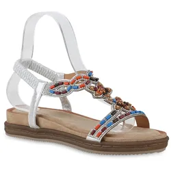 Damen Riemchensandalen in Silber