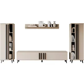 INOSIGN Wohnwand »Helsinki, Modernes Möbelset« Komplett-Set, 4 Stk. tlg., braun