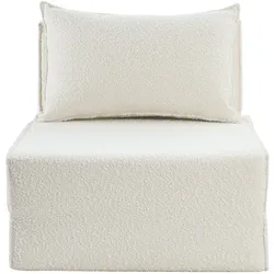 Schlafsessel aus weißem Stoff mit Bouclé-Wolleffekt 1-Sitzer VICTOR