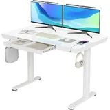 LuxusKollektion Stehtisch Glas Höhenverstellbarer Schreibtisch 120x60 cm mit USB