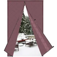 Risareyi Magnet Wärmeschutzvorhang Tür 95x200cm, Braun Thermo Türvorhang Kälteschutz für Türen Winter Wasserdicht Winddicht Staubdicht Schwerem Kälteschutzvorhang Haustür Balkontür Klimaanlage