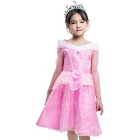 IKALI Mädchen Prinzessin Anziehen Kostüm Kinder Fancy Kleid Märchenrosa Party Outfits 4-6 Jahre