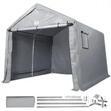 Vevor Zeltgarage 213,4 x 365,8 x 224,3 cm Garagenzelt aus verzinkten Stahlstangen und Einer dreischichtigen 240G-PE-Abdeckung Lagerzelt Carport 168 x 113 x 185 cm Zelttürgröße Gerätezelt Grau