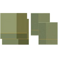 Geschirrtuch DDDDD "Blend", grün, 4 tlg., 100 % Baumwolle, 100% Baumwolle, Geschirrtücher, Combiset_ 2 Küchentücher & 2 Geschirrtücher