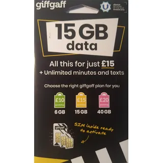 GiffGaff Pay as You Go SIM-Karte, Farbe: Keine