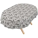 ANRO Tischdecke Wachstuch 3.0 abwaschbar Herbarium Tischwäsche (Einzelstück 1-tlg), wasserabweisend PU-Beschichtet Natur Schwarz Oval 240x140cm schwarz Oval | 140 cm x 240 cm