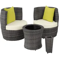 Tectake Nizza Set 4-tlg. Grau